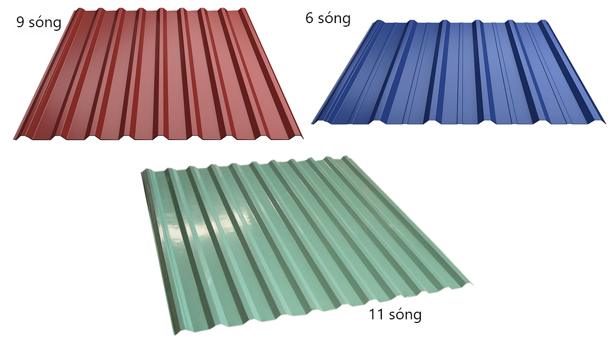 Tôn mạ kẽm 	9 sóng 0.4 mm