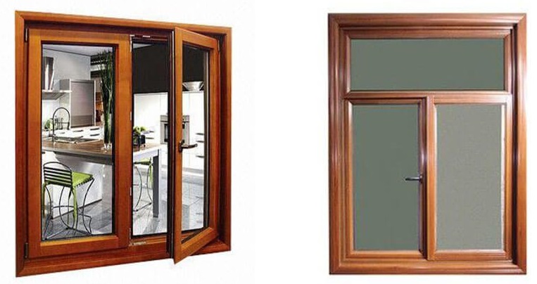 Cửa sổ 2 cánh: -Khuôn bản rộng 150-250mm -Phào bản lề 7 phân