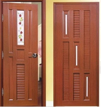 Cửa nhôm vân gỗ 1 cánh có ô thoáng kính: -Khuôn bản rộng 160-250mm -Phào bản lề nhỏ 3 phân